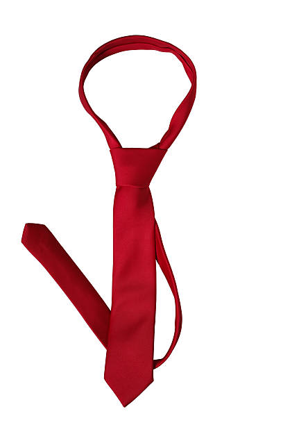 istock Red necktie isolated on white background. 2250953236
