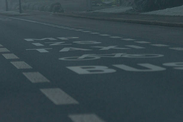 istock Abandoned bus corridor at dawn featuring subdued colors and snow particles 2250956510