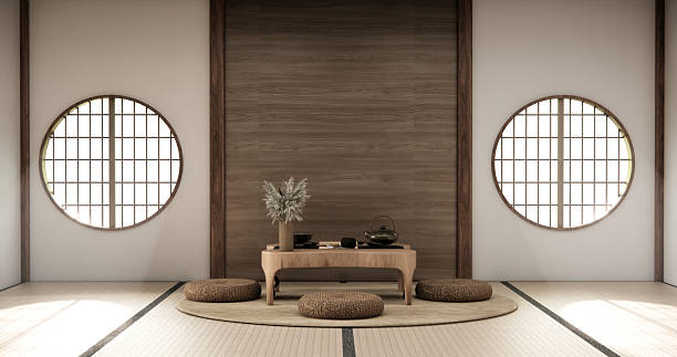 istock mock up, Japanese empty room tatami mat Designing the most beautiful. 3D rendering 2250957513