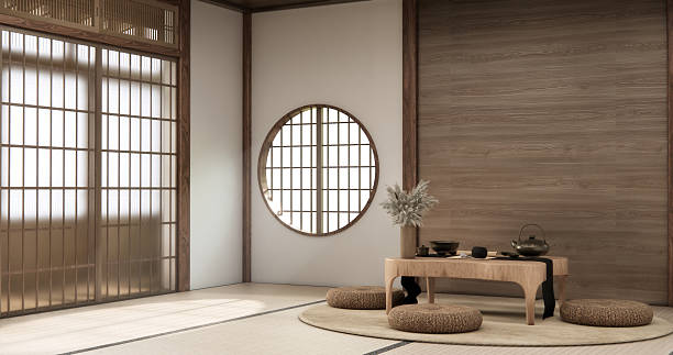 istock mock up, Japanese empty room tatami mat Designing the most beautiful. 3D rendering 2250957514