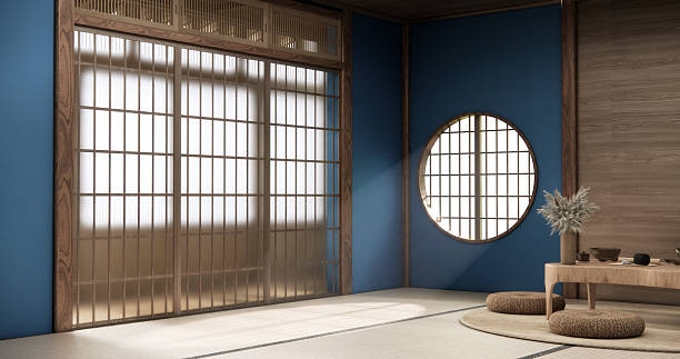 istock mock up, Japanese empty room tatami mat Designing the most beautiful. 3D rendering 2250957518