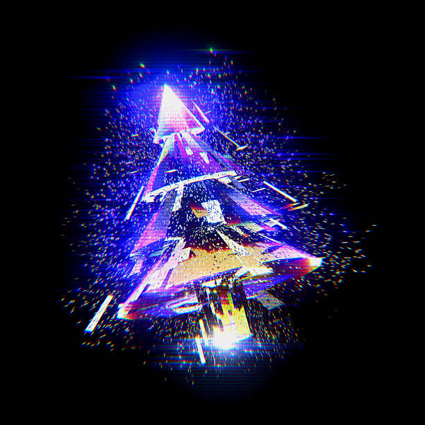 istock Futuristic glitch style Christmas tree with particles 2250965058