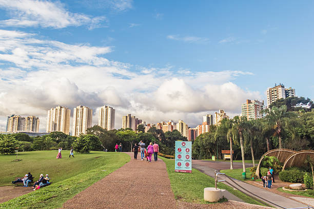 Curitiba, PR, Brazil - November 1, 2021: People relaxing at Botanic Garden, Curitiba