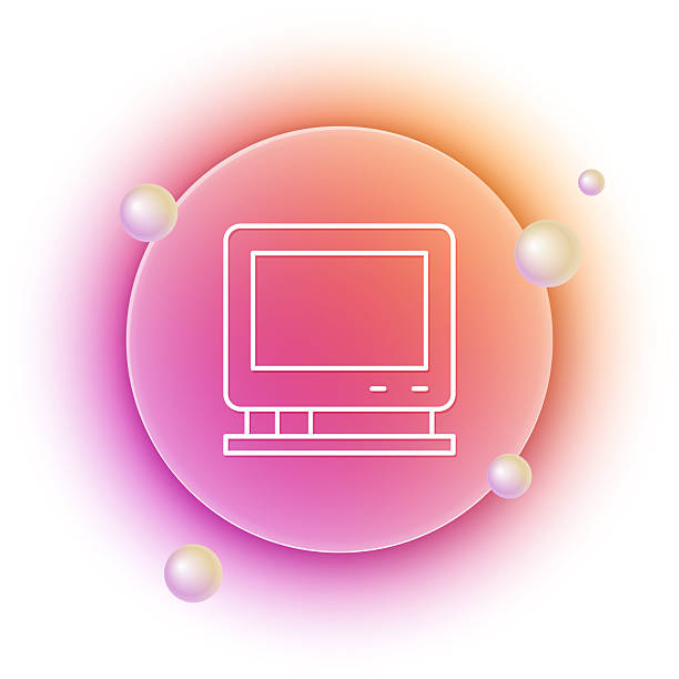 istock White Retro tv icon isolated on white background. Television sign. Orange and pink gradient circle background. Vector 2250976862