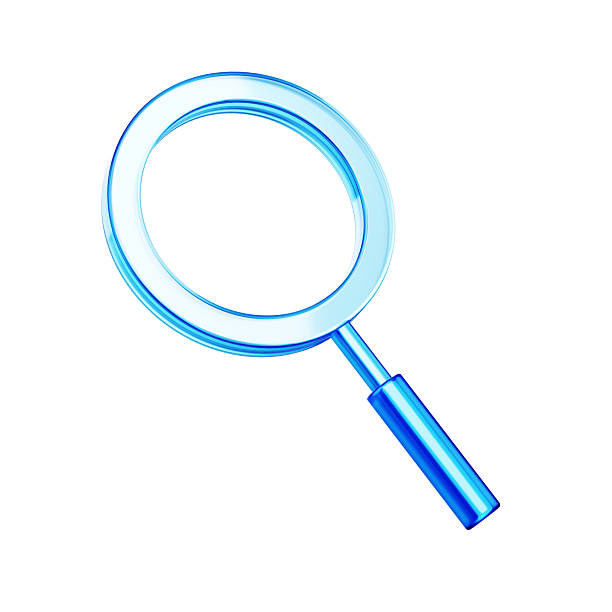 istock Blue Glass Magnifying Icon on White Background, Clipping Path 2250977790