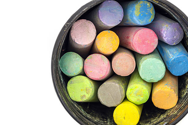 istock Colorful chalks arranged in a black container, showcasing vibrant hues 2250980680