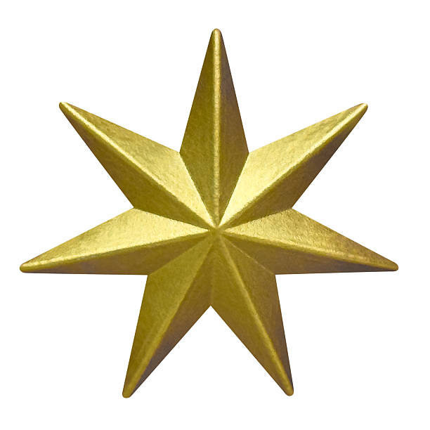 istock Golden Christmas star isolated on white background 2250982459