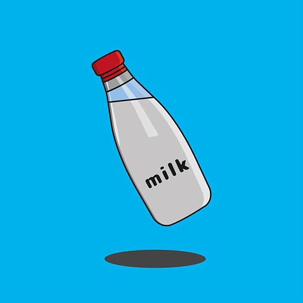 istock Cartoon Milk Bottle Illustration on Blue Background 2250985795