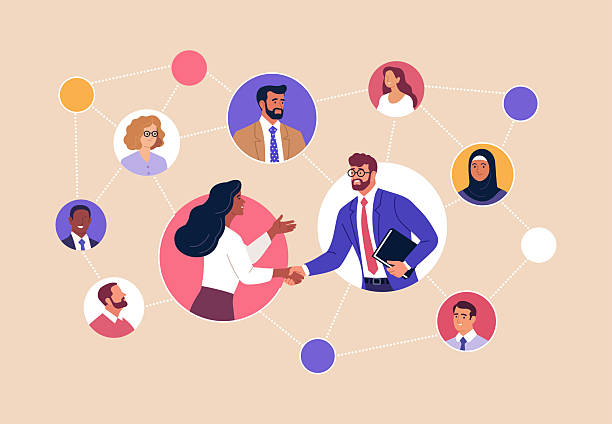 obchodní networking. - tvorba sítě kontaktů stock ilustrace