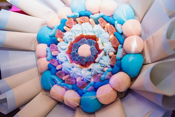 istock Colorful marshmallow bouquet arranged as vibrant sweet decorative composition 2250992293