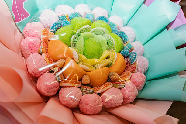 istock Colorful marshmallow bouquet arranged as vibrant sweet decorative composition 2250992303