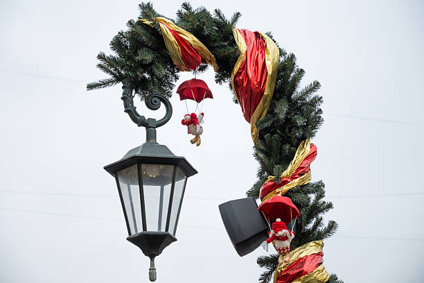 istock Christmas street lantern with holiday decoration 2250995748