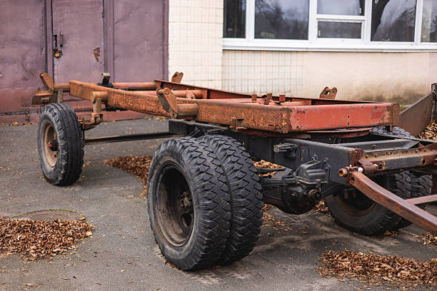 istock Agricultural machinery. Tractor trailer chassis. 2250998943