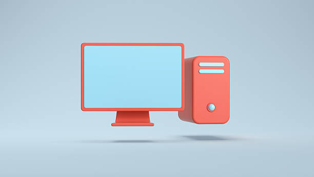 istock 3D Stylized Desktop PC with Monitor on Soft Blue Background 2251009028
