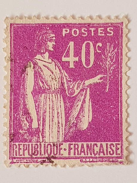 istock French Postage Stamp – 40 Centimes “Type Mouchon” with Allegorical Figure 2251010805
