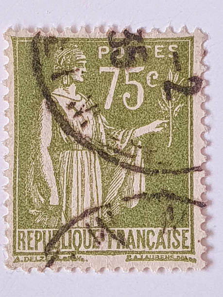 istock French Postage Stamp – 75 Centimes “Type Mouchon” with Allegorical Figure 2251014653