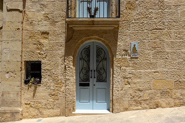 Typical maltese house entrance in Birgu, Malta