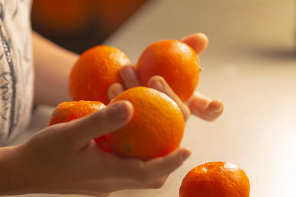 istock Young child presents oranges with affectionate and generous gesture 2251020900
