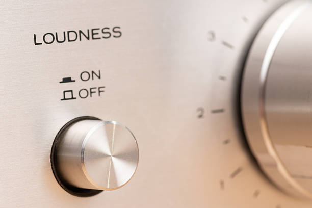 Close-up of an Audio Equalizer Control Panel with Multiple Knobs and Frequency Settings