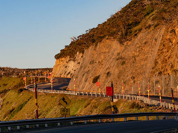 Great Alpine Road on the way to Mount Hotham in sunset light