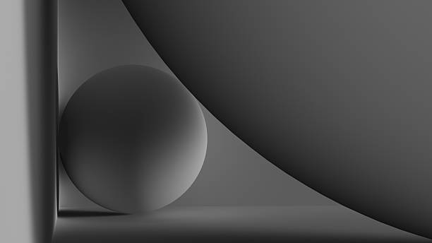 istock A dark gray abstract geometric composition featuring small and big spheres in a corner 2251031285