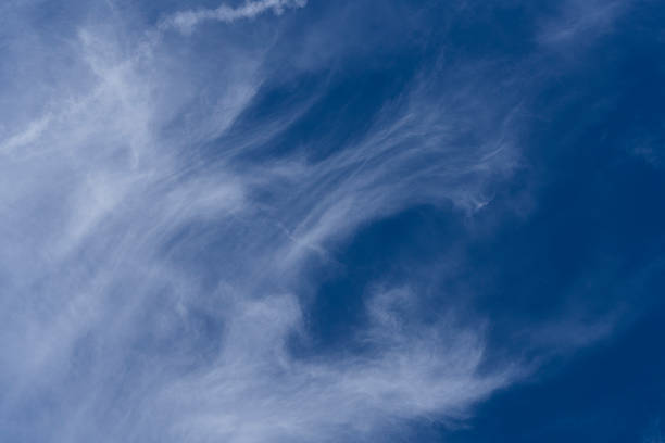 Vibrant Blue Sky with White Clouds in a Beautiful Summer Day