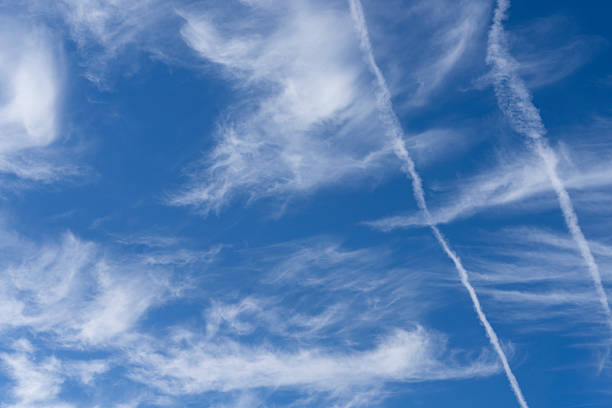 Vibrant Blue Sky with White Clouds in a Beautiful Summer Day