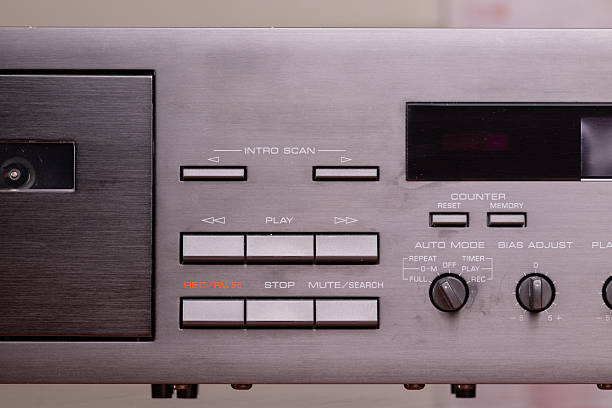 istock Close-Up of Vintage Audio Cassette Player Control Panel with Metal Finish 2251032870