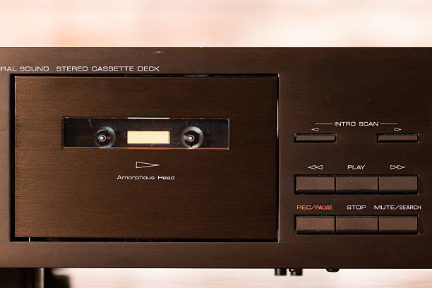istock Close-Up of Vintage Audio Cassette Player Control Panel with Metal Finish 2251032898
