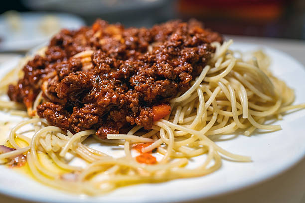 Pasta with homemade bolognese sauce
