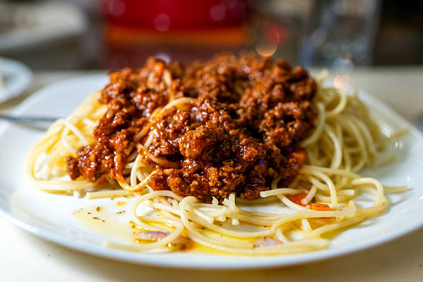 Pasta with homemade bolognese sauce