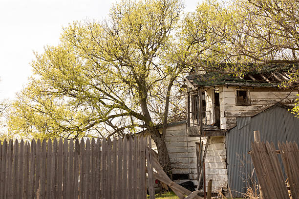 Old rustic outhouse and shed in a Montana ghost town.