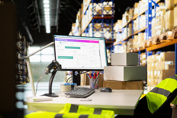 istock Empty professional warehouse space used for shipping cargo goods 2251052291