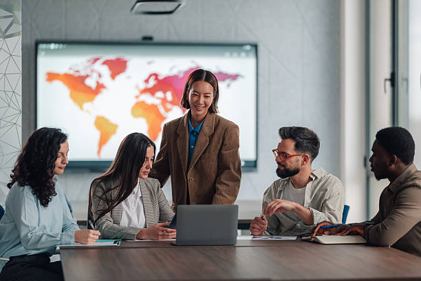 istock Diverse business team collaborating during global strategy meeting 2251064114
