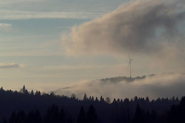 Giant rain clouds are gathering over the mountain