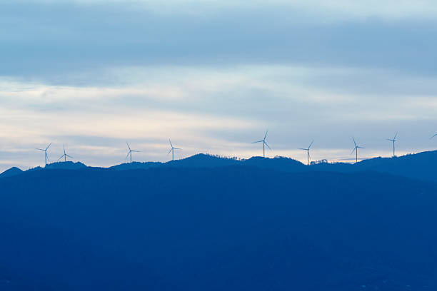 Wind turbines on the mountain peak