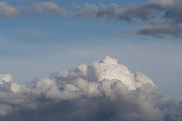 Vibrant Blue Sky with White Clouds in a Beautiful Summer Day