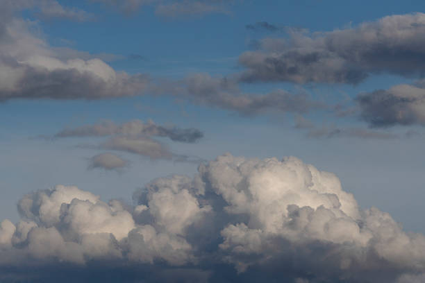Vibrant Blue Sky with White Clouds in a Beautiful Summer Day
