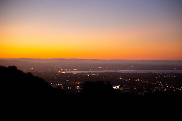 istock Sunset view from a dormant volcano overlooking city lights. 2251072273