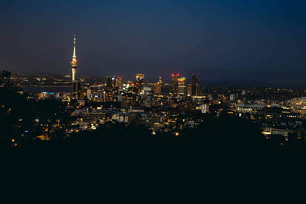 istock Sunset view from a dormant volcano overlooking city lights. 2251072275