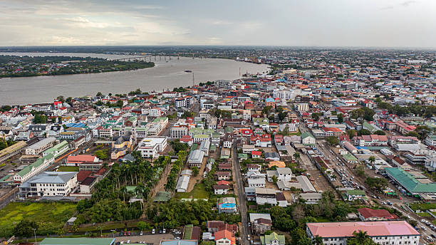 istock Paramaribo Cityscape with Jules Wijdenbosch Bridge in Distance 2251075544
