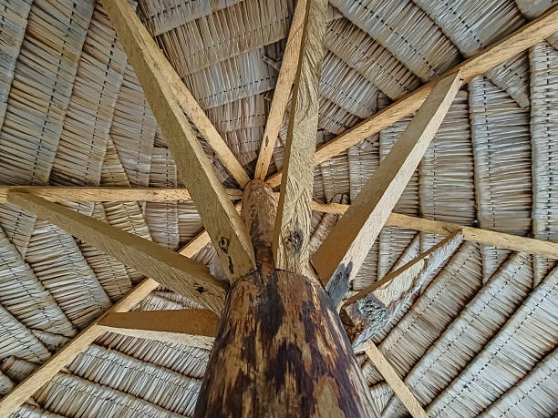 istock Wooden Structure of Tropical Beach Hut Roof 2251081919