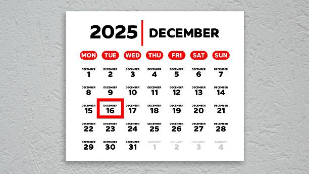 istock The date December 16th marked with a red cursor on the wall calendar 2025 2251088982