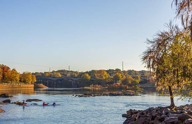 istock Scenic Woodruff Riverfront Park and Historic Riverfront Industrial District in Columbus, Georgia, at sunset 2251090429