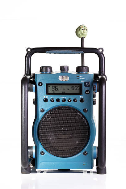 istock Front View of a Portable Ultra Rugged Blue Radio with Functional Controls 2251100124