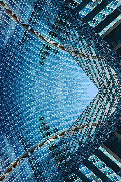istock Abstract futuristic background with mirrored glasses. 2251110422