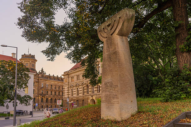 Dresden, Germany - September 16, 2025: View of the Memorial of the Old Synagogue, in Dresden, Saxony, Germany