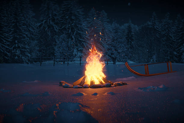istock 3d rendering of bright campfire with sparks and particles in fro 2251122974