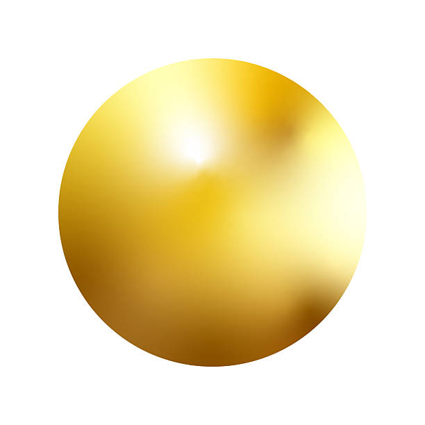 istock Gold sphere or oil bubble isolated on white background. Golden sphere ball 2251126074