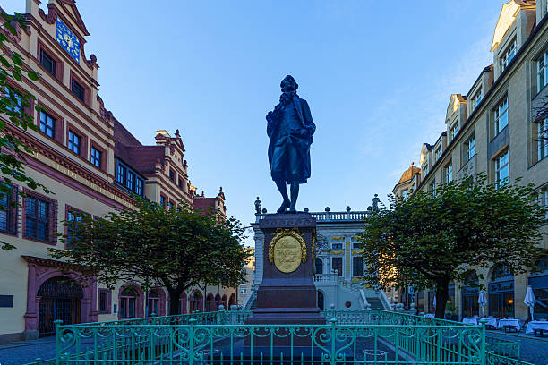 Leipzig, Germany - September 29, 2025: View of the Statue of Goethe, in Leipzig, Saxony, Germany